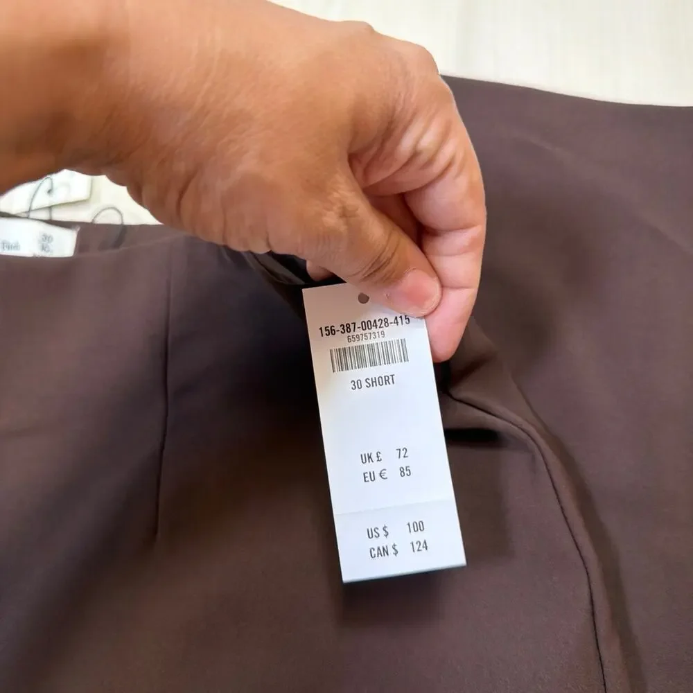 Abercrombie HR Slim Boot Trouser Dark Brown Tailored Dress Pant NWT Size XS